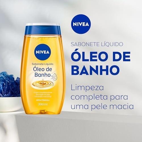         NIVEA Sabonete Líquido Óleo de Banho 200ml - Com 55% de óleos naturais, produz espuma cremosa e proporciona hidratação intensa, maciez e cuidado único com a pele       