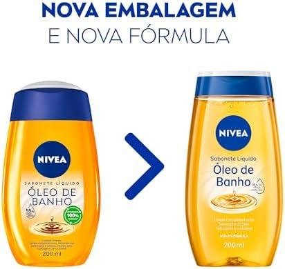         NIVEA Sabonete Líquido Óleo de Banho 200ml - Com 55% de óleos naturais, produz espuma cremosa e proporciona hidratação intensa, maciez e cuidado único com a pele       
