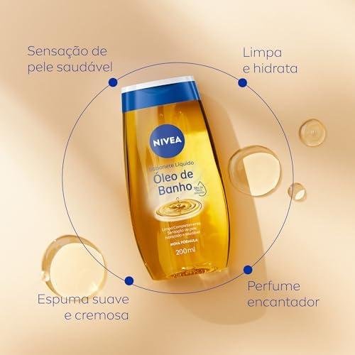         NIVEA Sabonete Líquido Óleo de Banho 200ml - Com 55% de óleos naturais, produz espuma cremosa e proporciona hidratação intensa, maciez e cuidado único com a pele       