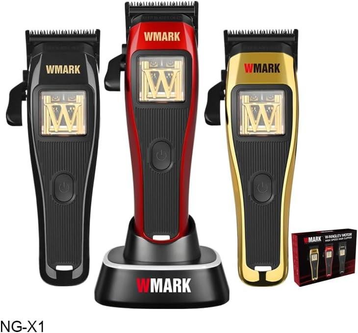         WMARK Cortador de cabelo profissional para barbeiro | Motor Maglev de 10.000 RPM | DLC Lâmina de desbotamento sem lacuna zero | Ferramenta de corte de cabelo recarregável e poderosa NG-X1       